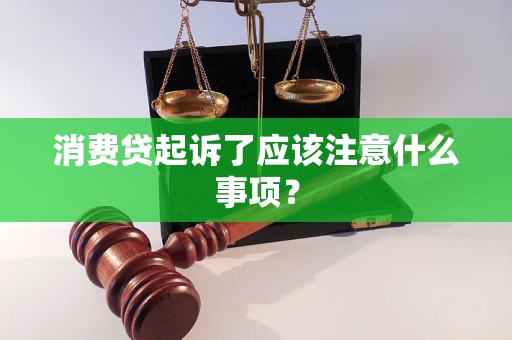 消费贷起诉了应该注意什么事项？