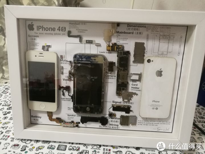 低成本手机拆机装裱框制作教程（DIY iPhone拆机裱框摆件）