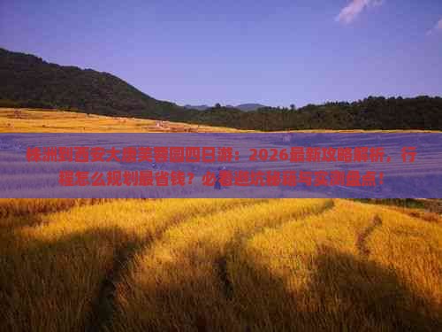 株洲到西安大唐芙蓉园四日游